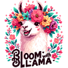 Llama with floral wreath