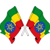 Two flags crossed of Ethiopia