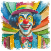funny clown in comic style