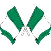 Two flags crossed of Nigeria