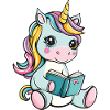 Einhorn mit Buch