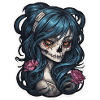 Tattoo Girl Skull Print