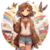 Manga Hippy Girl