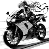 Manga Woman Biker