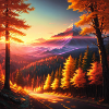 Sunset on the forest