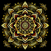 Mandala Gold on black background