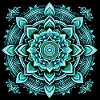 Turquoise neon mandala