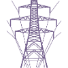 Weiße Strommast-Silhouette