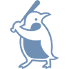 Penguin Baseball Player Silhouette