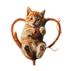 chat pelote coeur