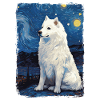 Samoyed Starry Night