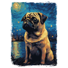 Pug Starry Night