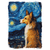 Shetland Shepherd Starry Night