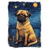 Pug Starry Night