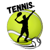 Tennis Player Silhouette on Tennis Ball
