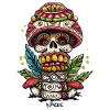 Mushroom Skull Skull Totem