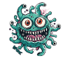 Funny Crazy Cartoon Virus
