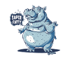Super Thick Chubby Cartoon Hippopotamus