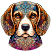 Verziertes Beagle-Mandala-Porträt