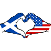 Scotland USA Flag Hands Heart Shape