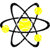 Tennis atom fisica logo design della pallina da tennis