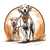 cute dog walking logos
