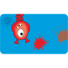 Rotes Monster & Farbkleckse - blau 