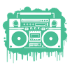 Cyan Boom Box