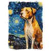 Pitbull Dog Starry Night
