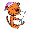 Tiger Tired Sleeping Sleeping Girl