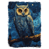 Owl Starry Night