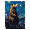 Otter Starry Night