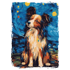Papillon Dog Starry Night