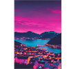 City in the sunset