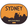 Sydney skyline in orange sunset