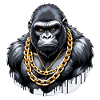 Gorilla with Gold Chain