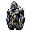 Gorilla with Gold Chain