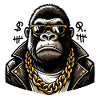 Gorilla with Gold Chain