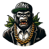 Gorilla with Gold Chain