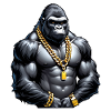 Gorilla with Gold Chain