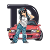 D Anime Girl Initial JDM Street Racer Car