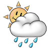 Cheerful Sun with Cloud Rain