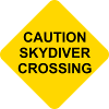 Shield Caution Skydiver Crossing