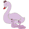 Cygne Mère Et Enfants