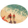 Surfer am Strand