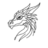 Line Art Dad Mom - Dragon