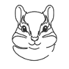 Line Art Dad Mom - Chipmunk