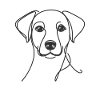 Line Art Papa Maman - Chien