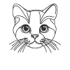 Line Art Dad Mom - Cat