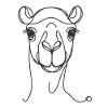 Line Art Papa Maman - Camel